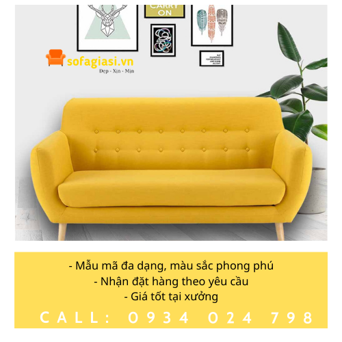 sofa băng màu vàng
